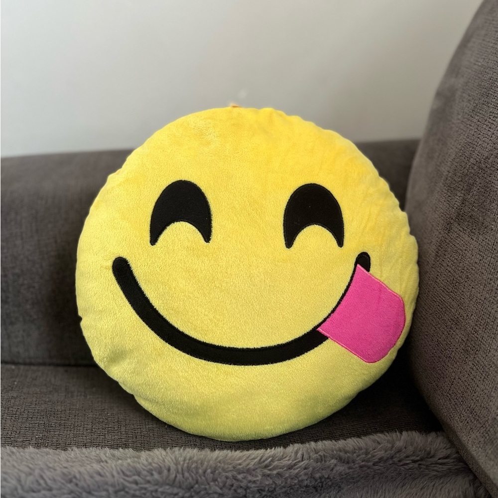 Tongue out Emoji pillow